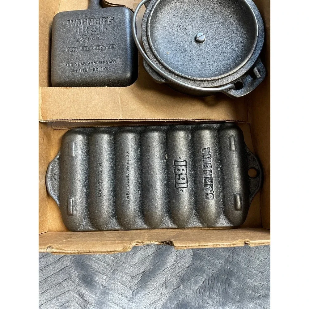 New Wagner 100 Year Limited Edition 5 Piece Miniature Cast Iron Cookware Set